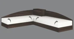Cameretta completa 82x190 con due letti singoli ad angolo e scrivania wenge CBG7