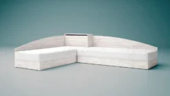 Cameretta completa 82x190 con due letti singoli ad angolo e scrivania bianco legno CBG7