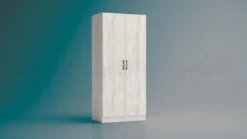 Cameretta completa 82x190 con due letti singoli ad angolo e scrivania bianco legno CBG7