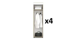 Cameretta moderna a soppalco con armadio 96x180x232 cm rovere, antracite e bianco CBG18