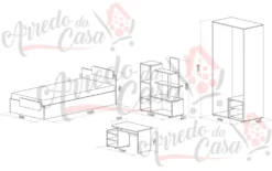 Cameretta per bambina rosa CCU11