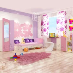 Cameretta per bambina rosa e lilla CCU10
