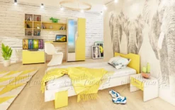 Cameretta per bambino giallo senape e beige CCU5