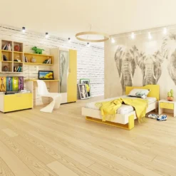 Cameretta per bambino giallo senape e beige CCU5
