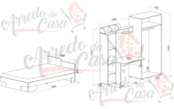 Cameretta singola completa viola e verde CCU8