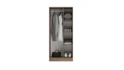 Cameretta 120x190 completa con letto a una piazza e mezza ad angolo marrone CBG8