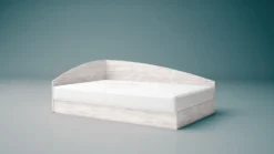 Cameretta 120x190 completa con letto a una piazza e mezza ad angolo bianco legno CBG8