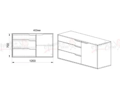 Cassettiera bianca e rovere moderna CI3042