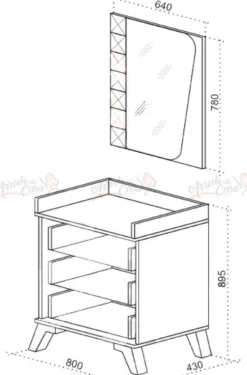 Cassettiera camera da letto nero e castagno CU3