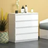 Cassettiera economica con 4 cassetti in bianco lucido CG2