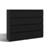 Cassettiera moderna con 8 cassetti 138x40x97 cm nera CMMT13
