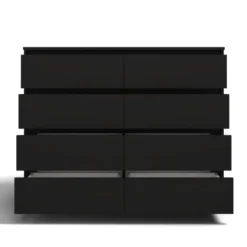 Cassettiera moderna con 8 cassetti 138x40x97 cm nera CMMT13