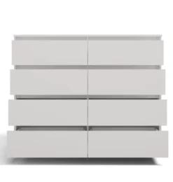 Cassettiera moderna con 8 cassetti 120x40x97 cm bianca CMMT12
