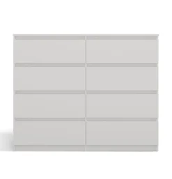 Cassettiera moderna con 8 cassetti 120x40x97 cm bianca CMMT12