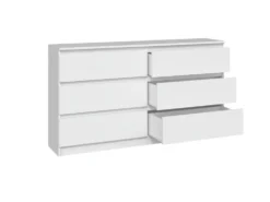 Cassettiera moderna con 6 cassetti 138x40x75 cm bianca CMMT11