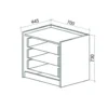 Cassettiera moderna con 3 cassetti 70x73x44,5 cm in bianco lucido e noce CU46