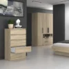 Cassettiera moderna con 5 cassetti 70x40x109 cm rovere chiaro CMMT9