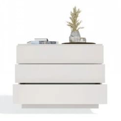 Cassettiera moderna con 3 cassetti 85x40x66 cm beige cashmere CMMT3
