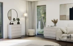 Cassettiera moderna con 3 cassetti 85x40x66 cm beige cashmere CMMT3
