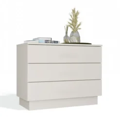 Cassettiera moderna con 3 cassetti 85x40x66 cm beige cashmere CMMT3