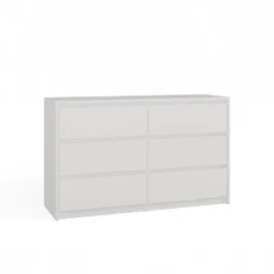 Cassettiera moderna con 6 cassetti 120x40x73 cm bianca CMMT4