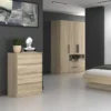 Cassettiera moderna con 4 cassetti 70x40x97cm rovere chiaro CMMT8