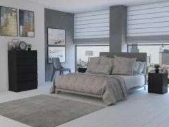 Cassettiera moderna con 5 cassetti 70x40x109 cm nera CMMT9