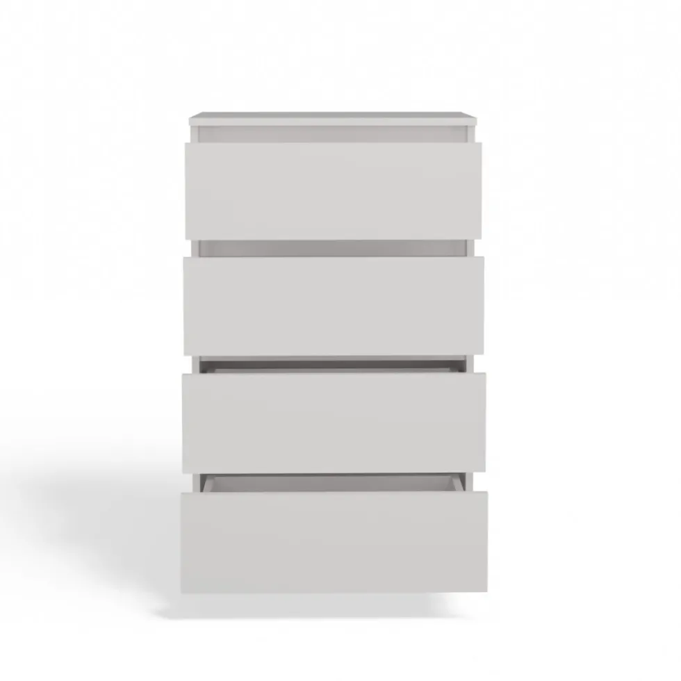Cassettiera moderna con 4 cassetti 70x40x97cm bianca CMMT8