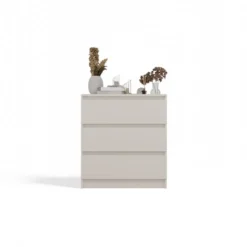 Cassettiera moderna con 3 cassetti 70x40x75 cm cashmere CMMT6