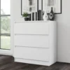 Cassettiera moderna con 3 cassetti 70x40x75 cm bianco opaco CMMT6