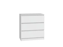 Cassettiera moderna con 3 cassetti 70x40x75 cm bianco opaco CMMT6
