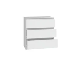 Cassettiera moderna con 3 cassetti 70x40x75 cm bianco opaco CMMT6