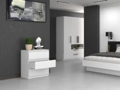 Cassettiera moderna con 3 cassetti 70x40x75 cm bianco opaco CMMT6