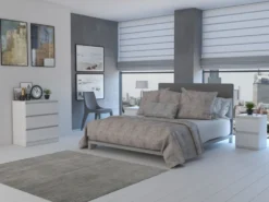 Cassettiera moderna con 3 cassetti 70x40x75 cm bianco opaco CMMT6