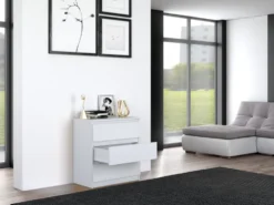 Cassettiera moderna con 3 cassetti 70x40x75 cm bianco opaco CMMT6