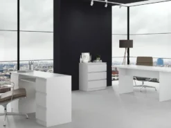 Cassettiera moderna con 3 cassetti 70x40x75 cm bianco opaco CMMT6