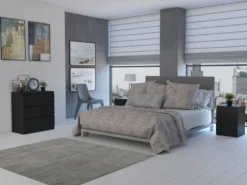 Cassettiera moderna con 3 cassetti 70x40x75 cm nera CMMT6