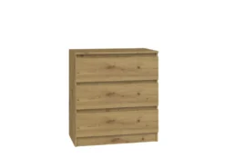 Cassettiera moderna con 3 cassetti 70x40x75 cm rovere CMMT6