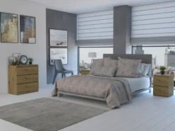 Cassettiera moderna con 3 cassetti 70x40x75 cm rovere CMMT6