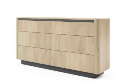 Cassettiera moderna con 6 cassetti in rovere e nero CLK12