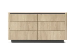 Cassettiera moderna con 6 cassetti in rovere e nero CLK12