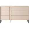 Cassettiera moderna con luce LED 137x81cm beige CLK10