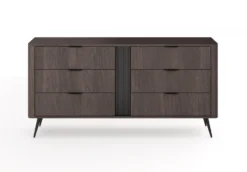 Cassettiera moderna 163x81 cm con 6 cassetti quercia scuro CLK13