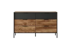 Cassettiera moderna 137x81cm marrone e nero CLK5