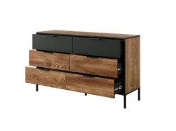 Cassettiera moderna 137x81cm marrone e nero CLK5