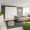 Cassettiera moderna 93x90cm rovere naturale e bianco CLK8