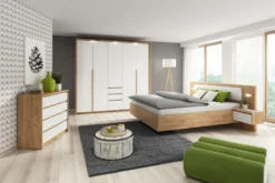 Cassettiera moderna 93x90cm rovere naturale e bianco CLK8