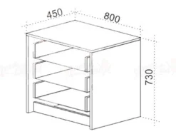Cassettiera Nero e Rovere CU40
