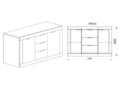 Cassettiera per camera da letto moderna CI3034