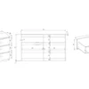 Cassettiera per camera da letto con 6 cassetti 120x30x75 cm antracite e bianco CMMT10